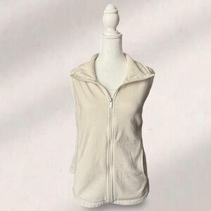 Lands' End Off-White Fleece Vest